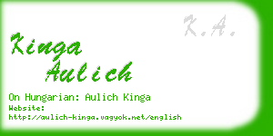 kinga aulich business card